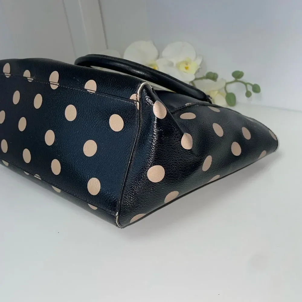 Kate Spade Black and Tan Polka Dot Satchel
